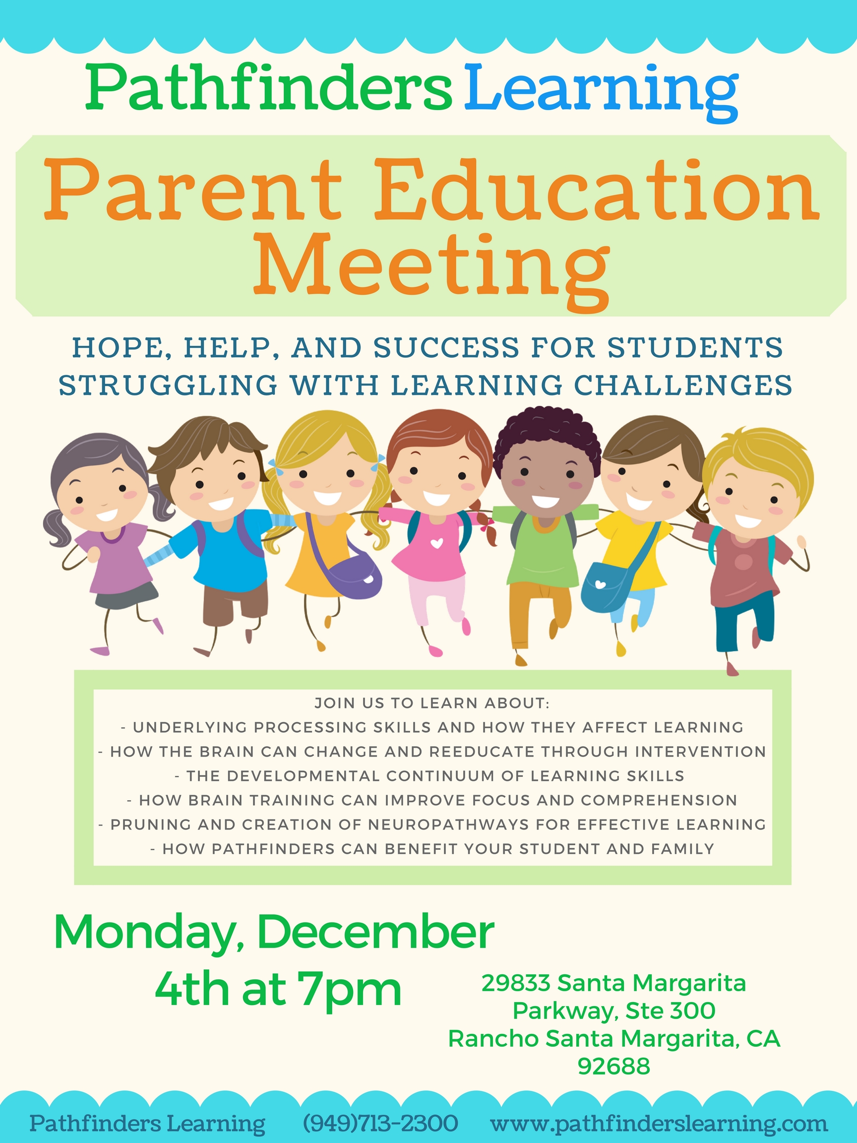Pathfinders Parent Education Meeting December 4, 2017