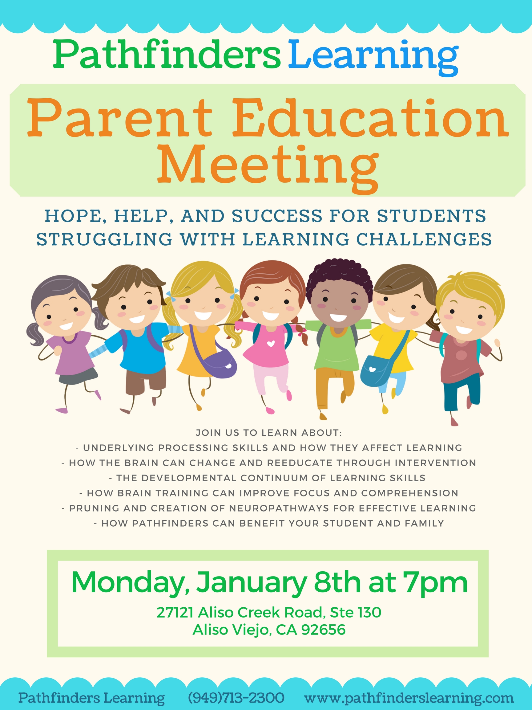 Pathfinders Parent Education Meeting January 8, 2018